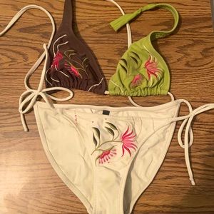 Embroidered bikini